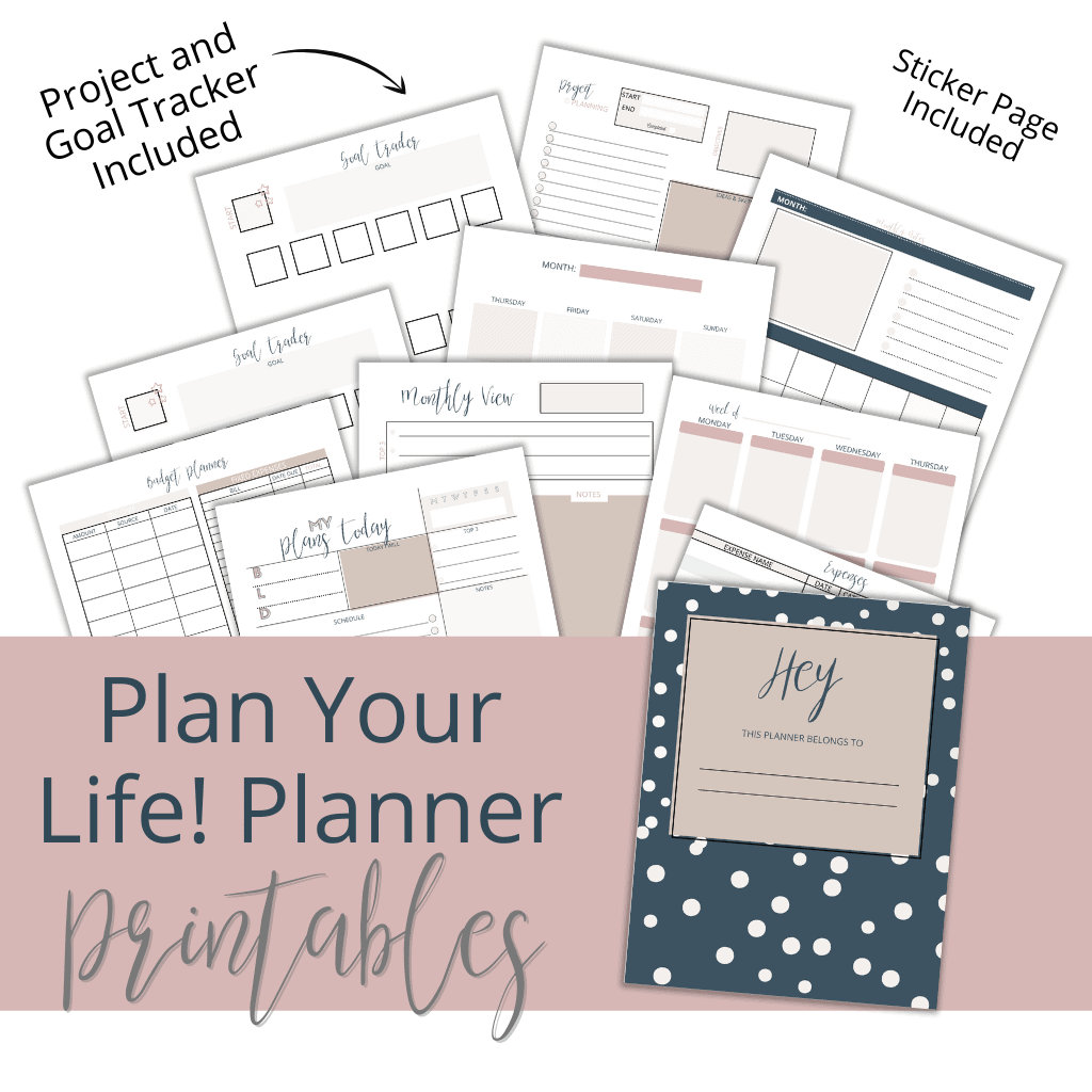 plan your life planner printables mockup