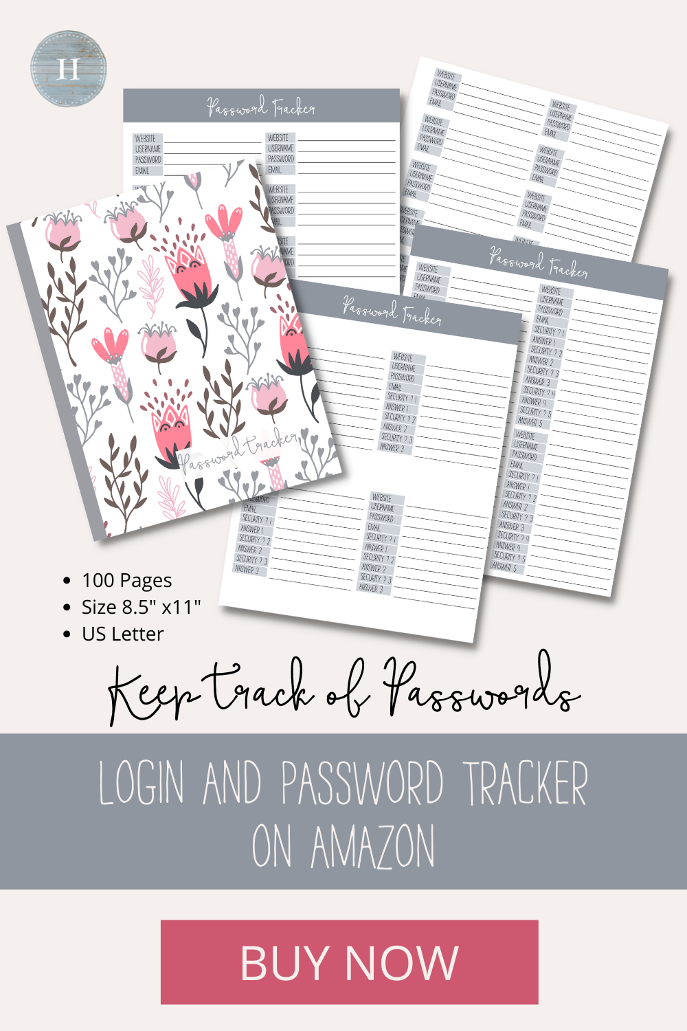 Tired of forgetting all those internet passwords and logins? This cute password trackers are the perfect gifts for grandparents. Available in a large 8.5" x 11" US Letter size, this password log book is perfect for not only keeping track of passwords, but there are pages to track security questions and answers. This is NOT a printable book, you can snag this on Amazon and finally get those passwords organized!